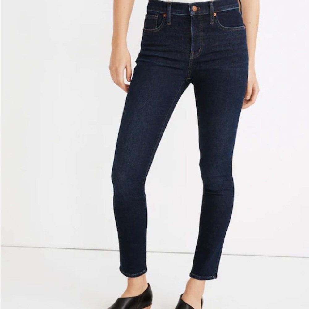 Madewell Dark Blue 9” Mid-Rise Jeans- sold out online.